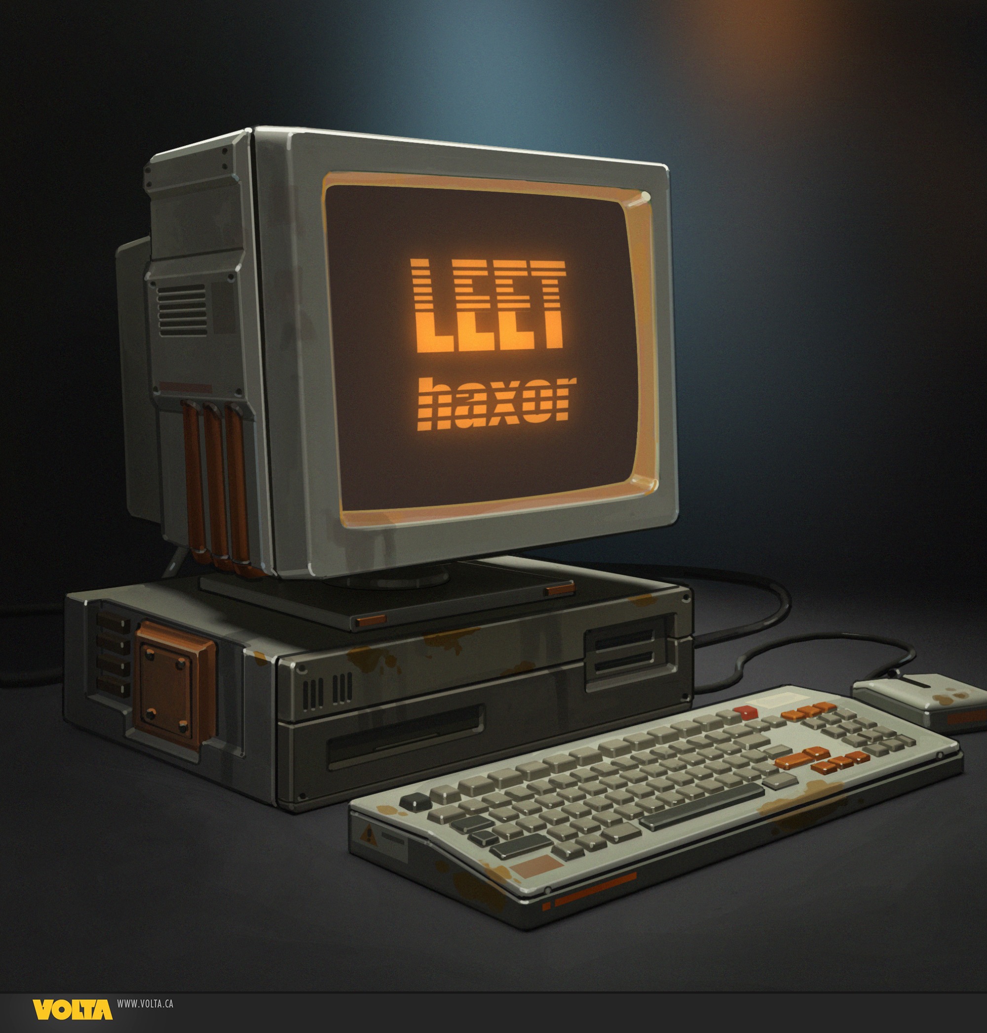 Retro-futuristic computer avatar reading LEET haxor, from Call of Duty: Mobile