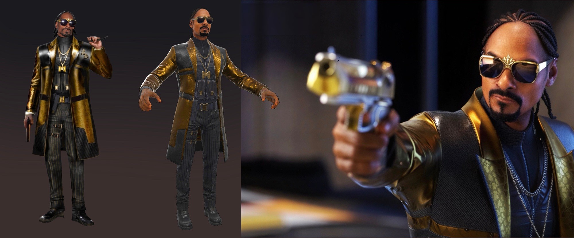 Snoop Dogg Call of Duty: Mobile partnership composite showing finished 3D character views transitioning into an in-game action image